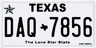 TX license plate DAQ7856