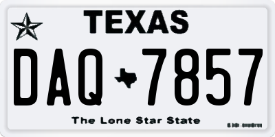 TX license plate DAQ7857