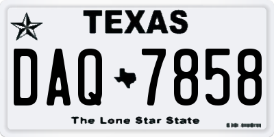 TX license plate DAQ7858