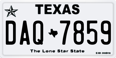 TX license plate DAQ7859