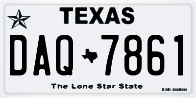 TX license plate DAQ7861