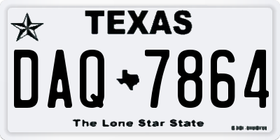 TX license plate DAQ7864