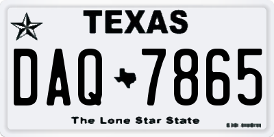 TX license plate DAQ7865