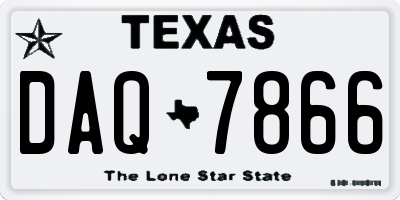 TX license plate DAQ7866