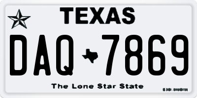 TX license plate DAQ7869