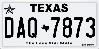 TX license plate DAQ7873