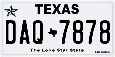 TX license plate DAQ7878