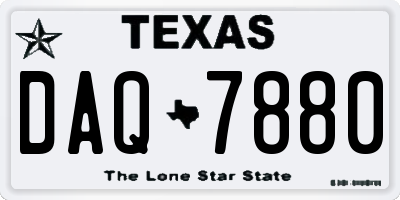 TX license plate DAQ7880