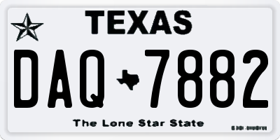 TX license plate DAQ7882