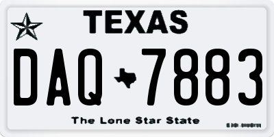 TX license plate DAQ7883