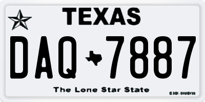 TX license plate DAQ7887