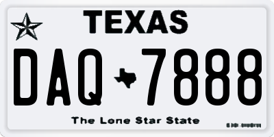 TX license plate DAQ7888
