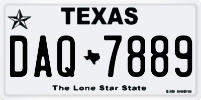 TX license plate DAQ7889