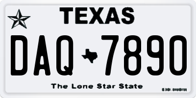 TX license plate DAQ7890
