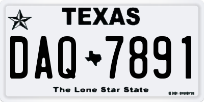 TX license plate DAQ7891