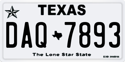 TX license plate DAQ7893