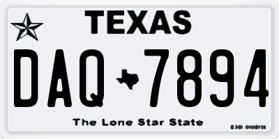 TX license plate DAQ7894