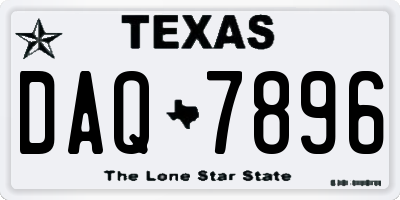 TX license plate DAQ7896