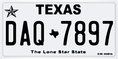 TX license plate DAQ7897