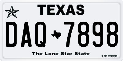 TX license plate DAQ7898