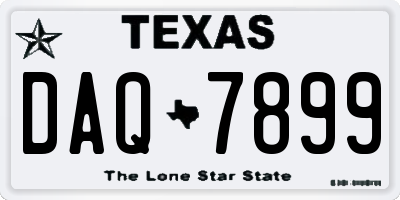 TX license plate DAQ7899