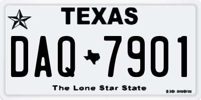 TX license plate DAQ7901