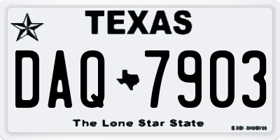 TX license plate DAQ7903