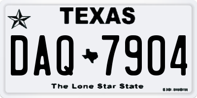 TX license plate DAQ7904