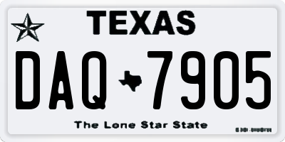 TX license plate DAQ7905