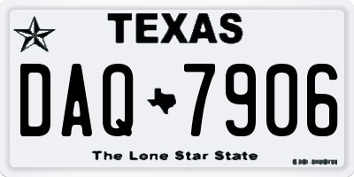 TX license plate DAQ7906