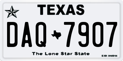 TX license plate DAQ7907