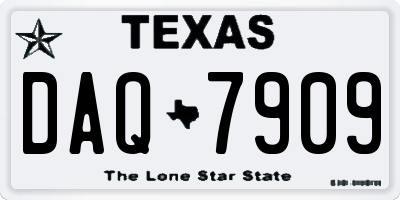 TX license plate DAQ7909