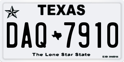 TX license plate DAQ7910