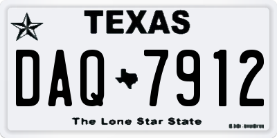 TX license plate DAQ7912