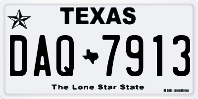 TX license plate DAQ7913