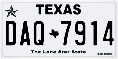 TX license plate DAQ7914