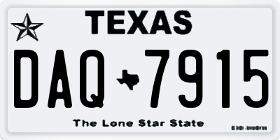 TX license plate DAQ7915