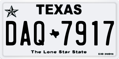 TX license plate DAQ7917