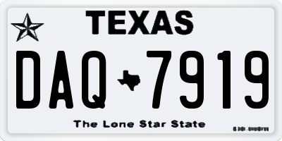 TX license plate DAQ7919