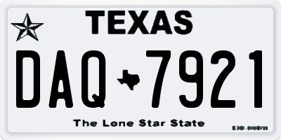 TX license plate DAQ7921