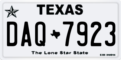TX license plate DAQ7923