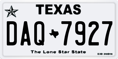 TX license plate DAQ7927