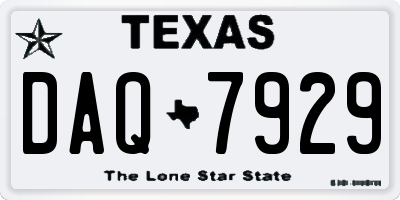 TX license plate DAQ7929