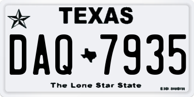 TX license plate DAQ7935