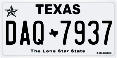 TX license plate DAQ7937