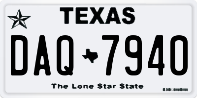 TX license plate DAQ7940