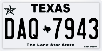 TX license plate DAQ7943