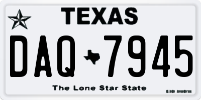 TX license plate DAQ7945