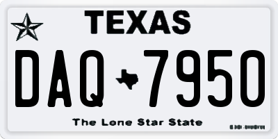 TX license plate DAQ7950