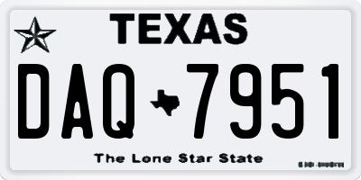TX license plate DAQ7951